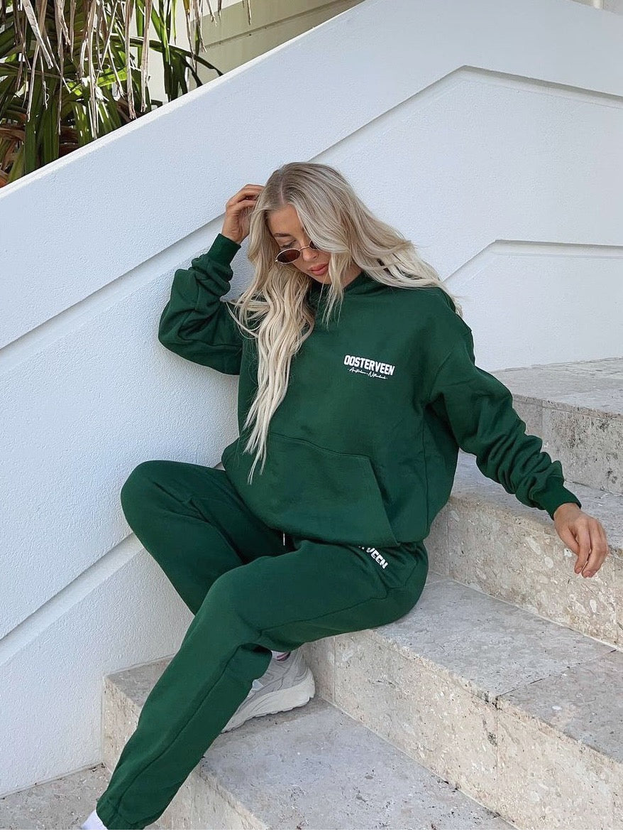 OOSTERVEEN LEISURE CLUB HOODIE - FOREST GREEN