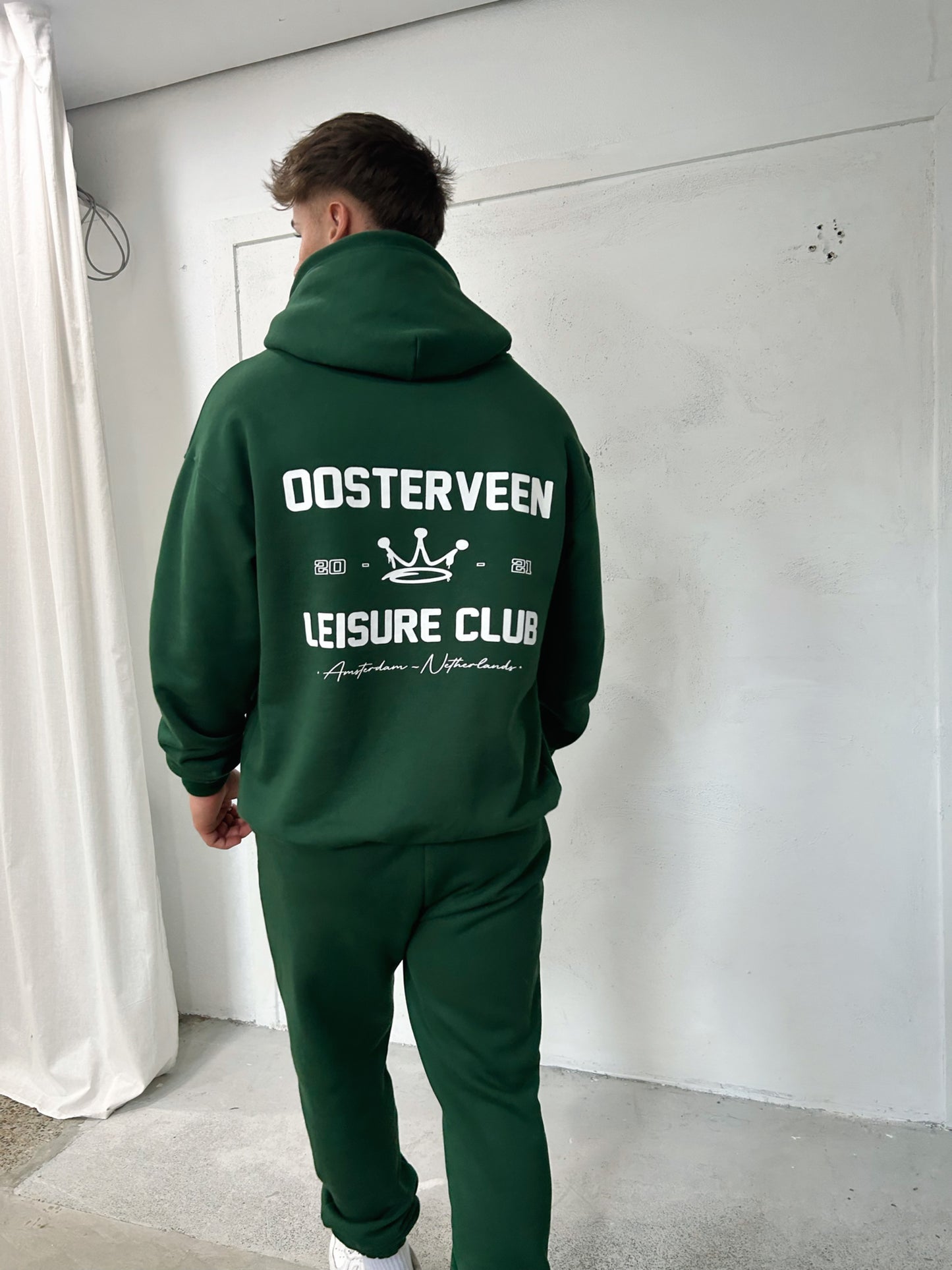 OOSTERVEEN LEISURE CLUB HOODIE - FOREST GREEN