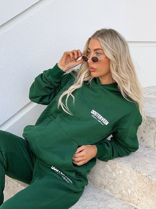 OOSTERVEEN LEISURE CLUB HOODIE - FOREST GREEN